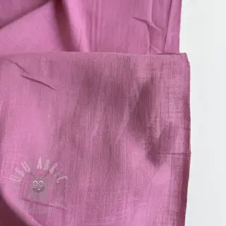 Bomullstyg med lin dark pink