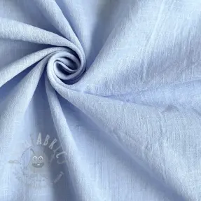Bomullstyg med lin light blue
