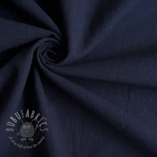 Bomullstyg med lin dark blue