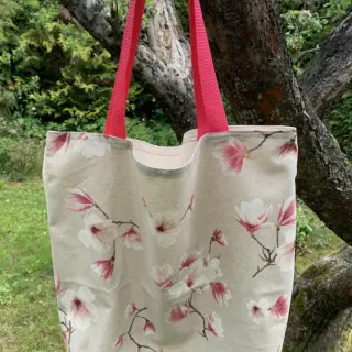 Dekorationstyg Linenlook Floral magnolia bloom