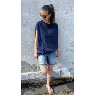 Förtvättat lin 170 g navy