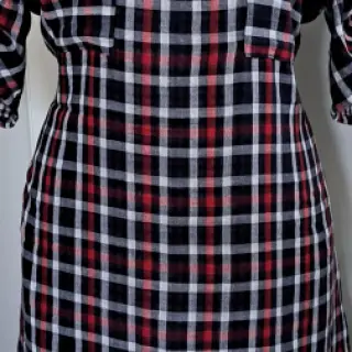 Dubbelgasväv/muslin Double sided Checks navy