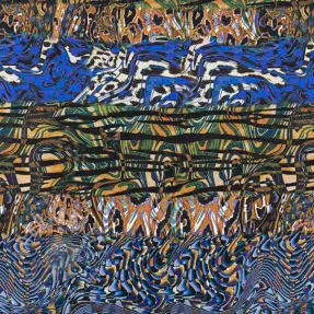 Viskos Dimulti dark blue digital print