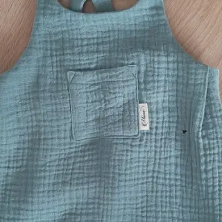 Dubbelgasväv/muslin green ORGANIC