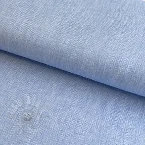 Lin med bomull Fishbone light blue