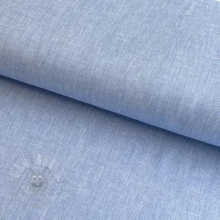 Lin med bomull Fishbone light blue