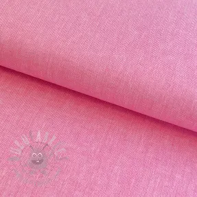 Lin med bomull Fishbone fuchsia
