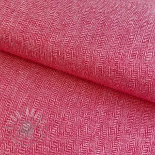 Lin med bomull Fishbone red