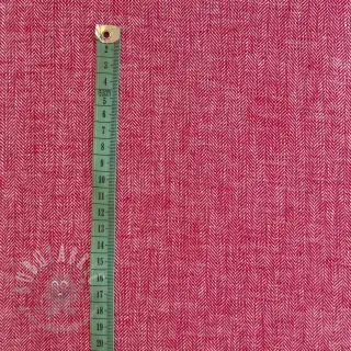 Lin med bomull Fishbone red