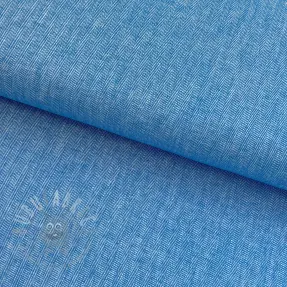 Lin med bomull Fishbone cobalt
