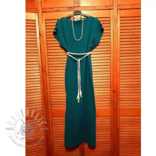Dubbelgasväv/muslin dark cyan