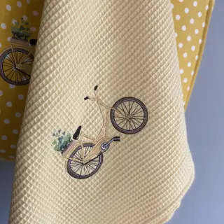 Bomull med vaffelbindning soft yellow