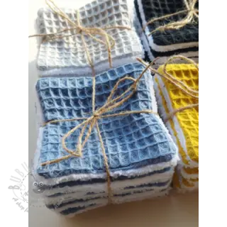 Bomull med vaffelbindning blue