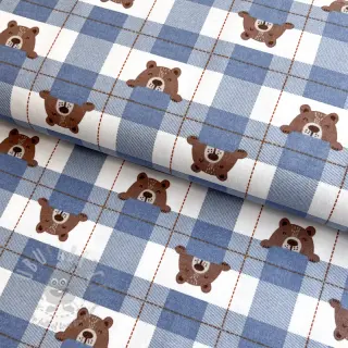 Bomullstyg FLANNEL Bear check jeans