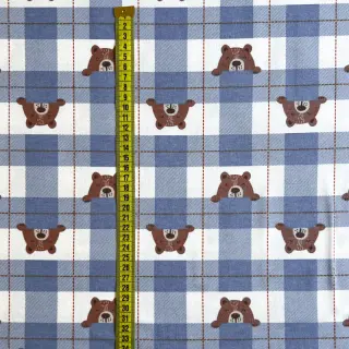Bavlnená látka FLANNEL Bear check jeans