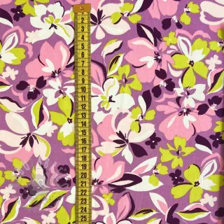Sweatshirttyg Bright flowers design pink lime