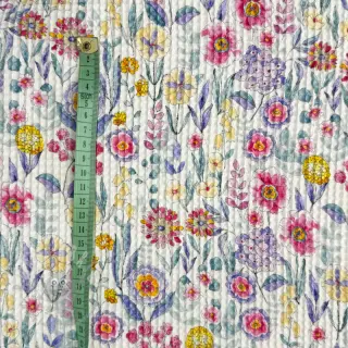 Bomull med vaffelbindning Flowers digital print