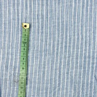 Dubbelgasväv/muslin YARN DYED Stripes light blue