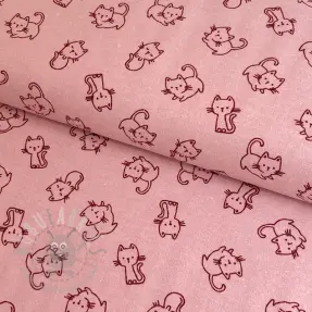 Bomullstyg FLANNEL Cats old rose