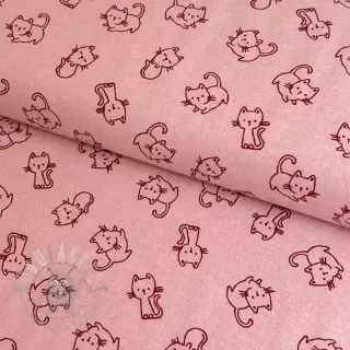 Bomullstyg FLANNEL Cats old rose