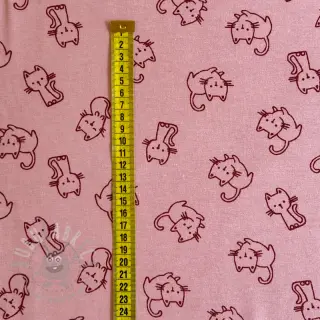 Bomullstyg FLANNEL Cats old rose