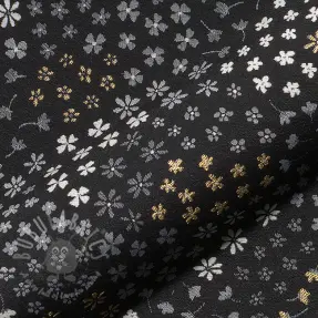 Dekorationstyg jacquard Flower Mix Sprinkle metallic deluxe