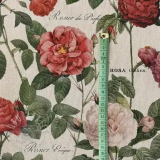 Dekorationstyg Linenlook premium Vintage Rose Garden digital print