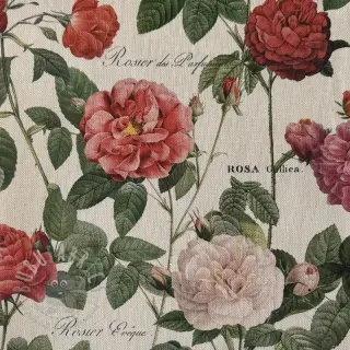 Dekorationstyg Linenlook premium Vintage Rose Garden digital print