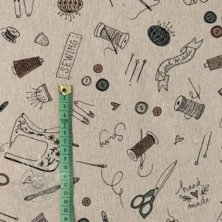 Dekorationstyg Linenlook Sewing Doodle Craft