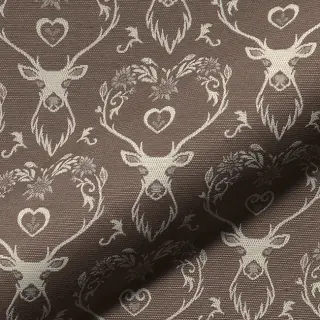 Dekoračná látka jacquard DOUBLE FACE Landhaus Deer Heart taupe
