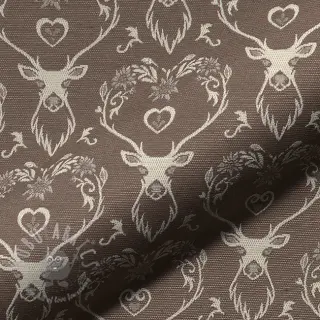 Dekorationstyg jacquard DOUBLE FACE Landhaus Deer Heart taupe