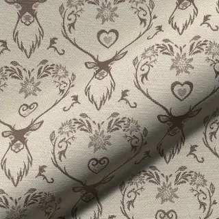 Dekoračná látka jacquard DOUBLE FACE Landhaus Deer Heart taupe