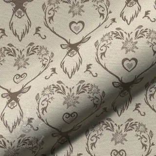 Dekorationstyg jacquard DOUBLE FACE Landhaus Deer Heart taupe