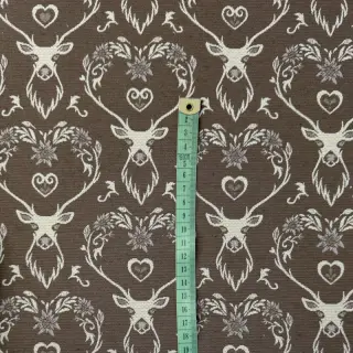 Dekoračná látka jacquard DOUBLE FACE Landhaus Deer Heart taupe