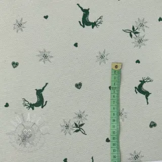 Dekorationstyg jacquard DOUBLE FACE Landhaus Mixed Icon forest green