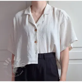 Viskos med lin CRINCLE off white