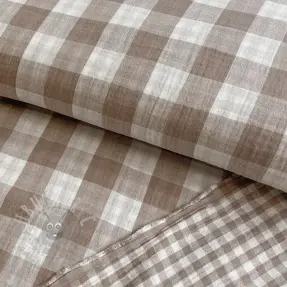Dubbelgasväv/muslin Double sided CHECKS MINI sand