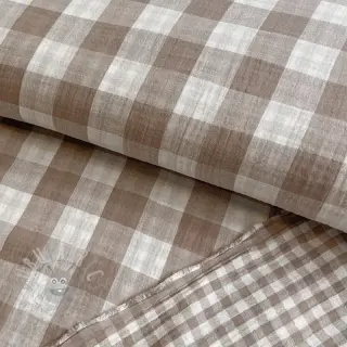 Dubbelgasväv/muslin Double sided CHECKS MINI sand