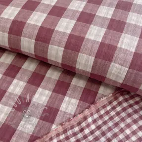 Dubbelgasväv/muslin Double sided CHECKS MINI rosewood