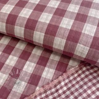 Dubbelgasväv/muslin Double sided CHECKS MINI rosewood