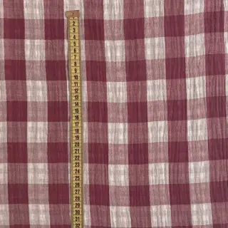 Dvojitá gázovina/mušelín Double sided CHECKS MINI rosewood