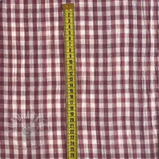 Dubbelgasväv/muslin Double sided CHECKS MINI rosewood