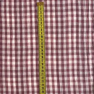 Dvojitá gázovina/mušelín Double sided CHECKS MINI rosewood