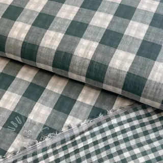 Dubbelgasväv/muslin Double sided CHECKS MINI cyan