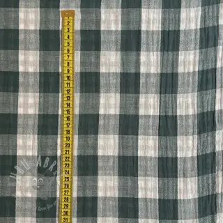 Dubbelgasväv/muslin Double sided CHECKS MINI cyan