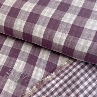 Dubbelgasväv/muslin Double sided CHECKS MINI grape