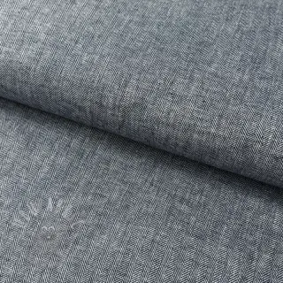 Lin med bomull Fishbone navy