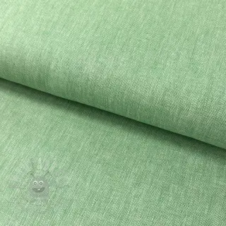 Lin med bomull Fishbone green