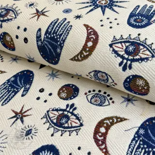 Dekorationstyg jacquard Namaste allover blanc