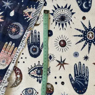 Dekorationstyg jacquard Namaste allover blanc